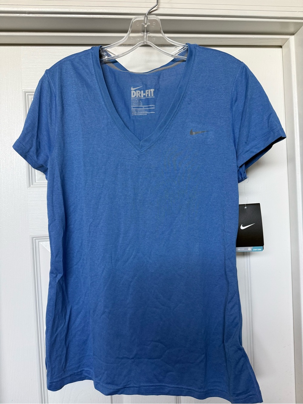 Nike Blue V-Neck Dri-FIT Performance Tee